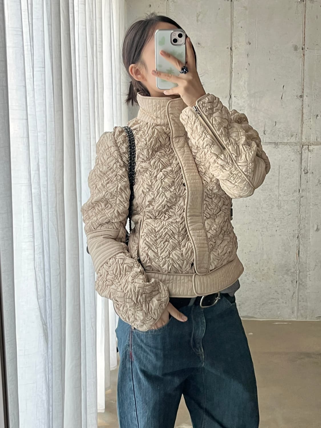 Silolona 퀼티드 봄버 자켓 스킨 상품이미지4