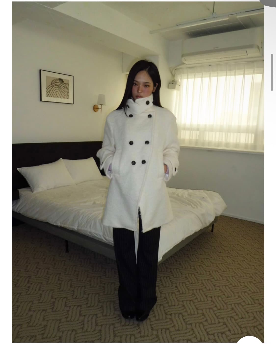 [더에펠] 앙코 더블 모헤어 오버핏 하프코트  상품이미지2