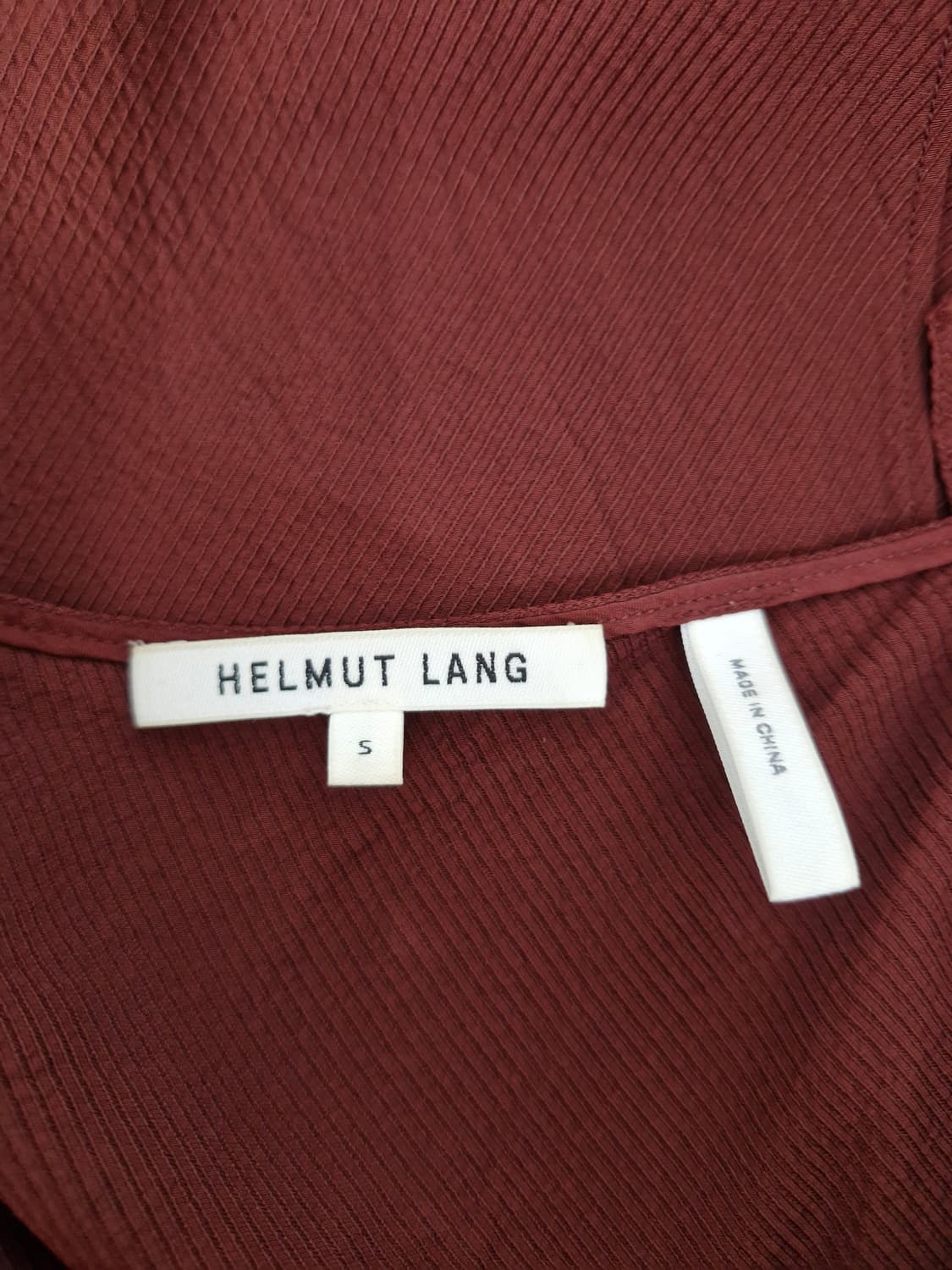 헬무트랭(HELMUT LANG)랩 미디 실크 원피스 버건디 상품이미지4