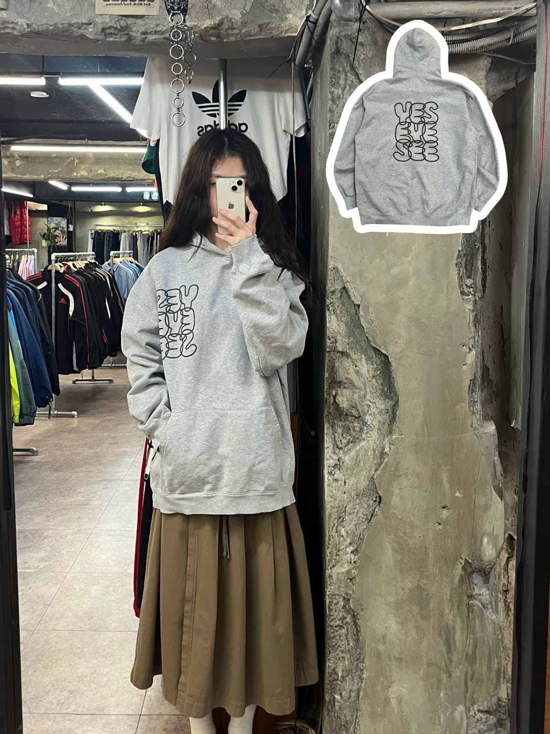 예스아이씨 후드티 그레이 L #csz2434 상품이미지1