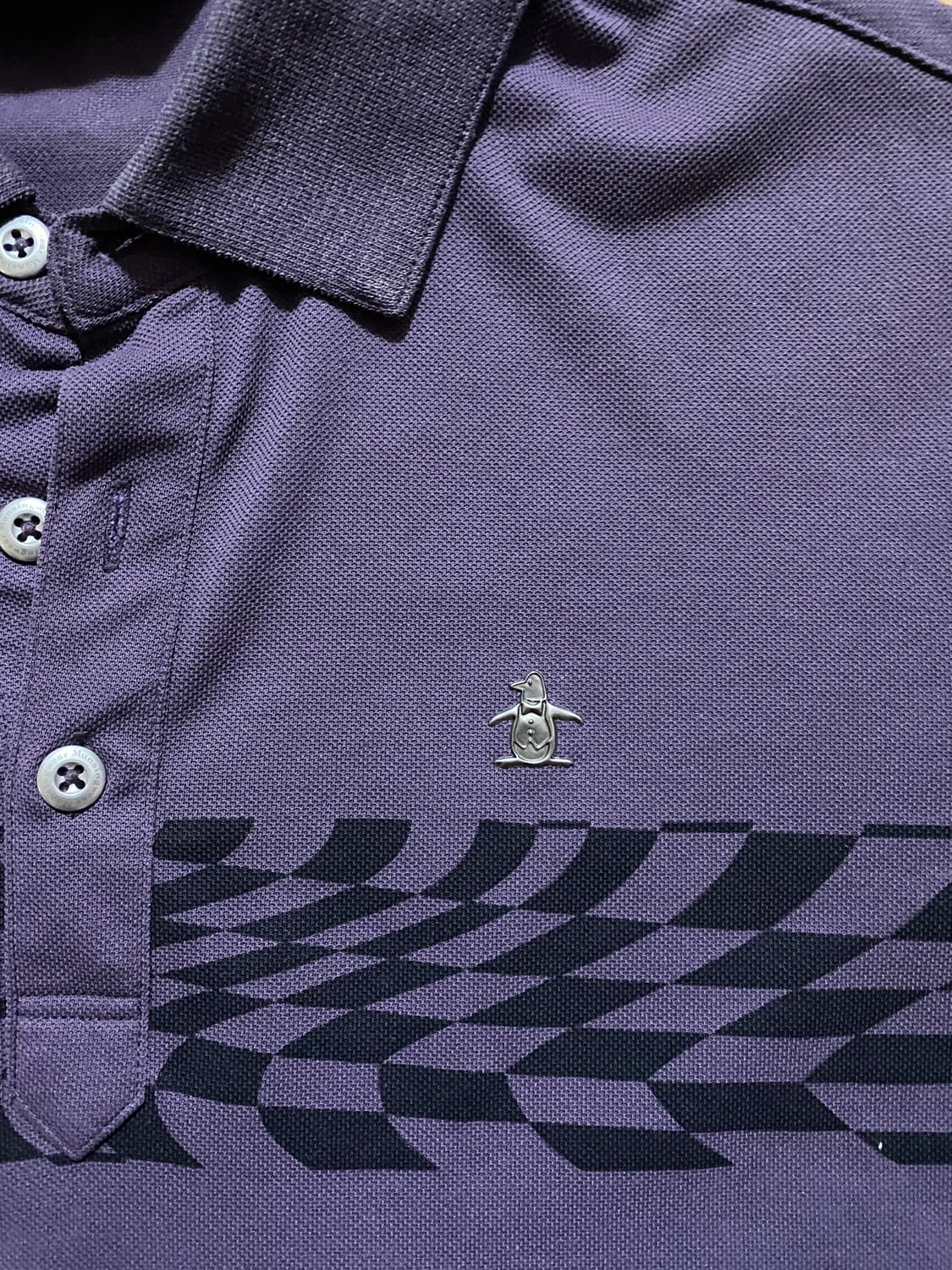 (일본판) Munsingwear 퍼플 체크 반팔 카라티 L (100) 상품이미지2