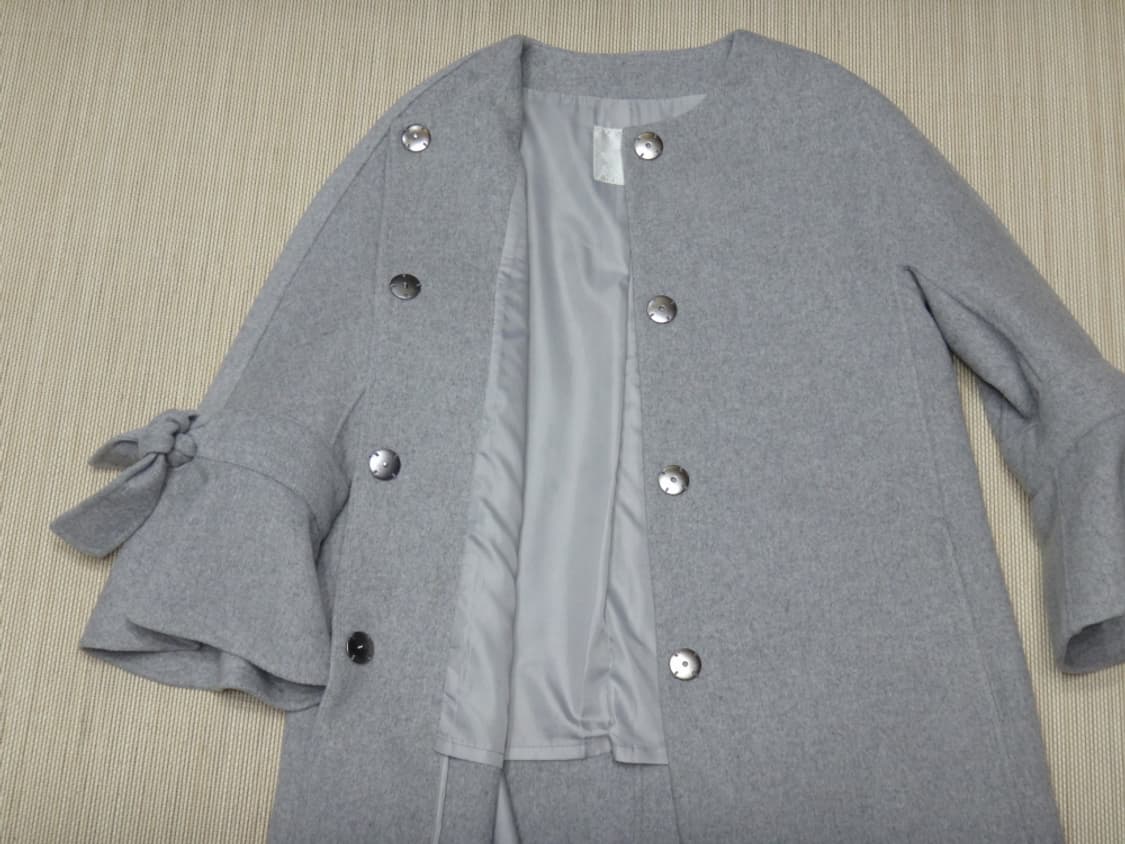 (95size) Reneevon 레니본 울혼방 코트 그레이 상품이미지4