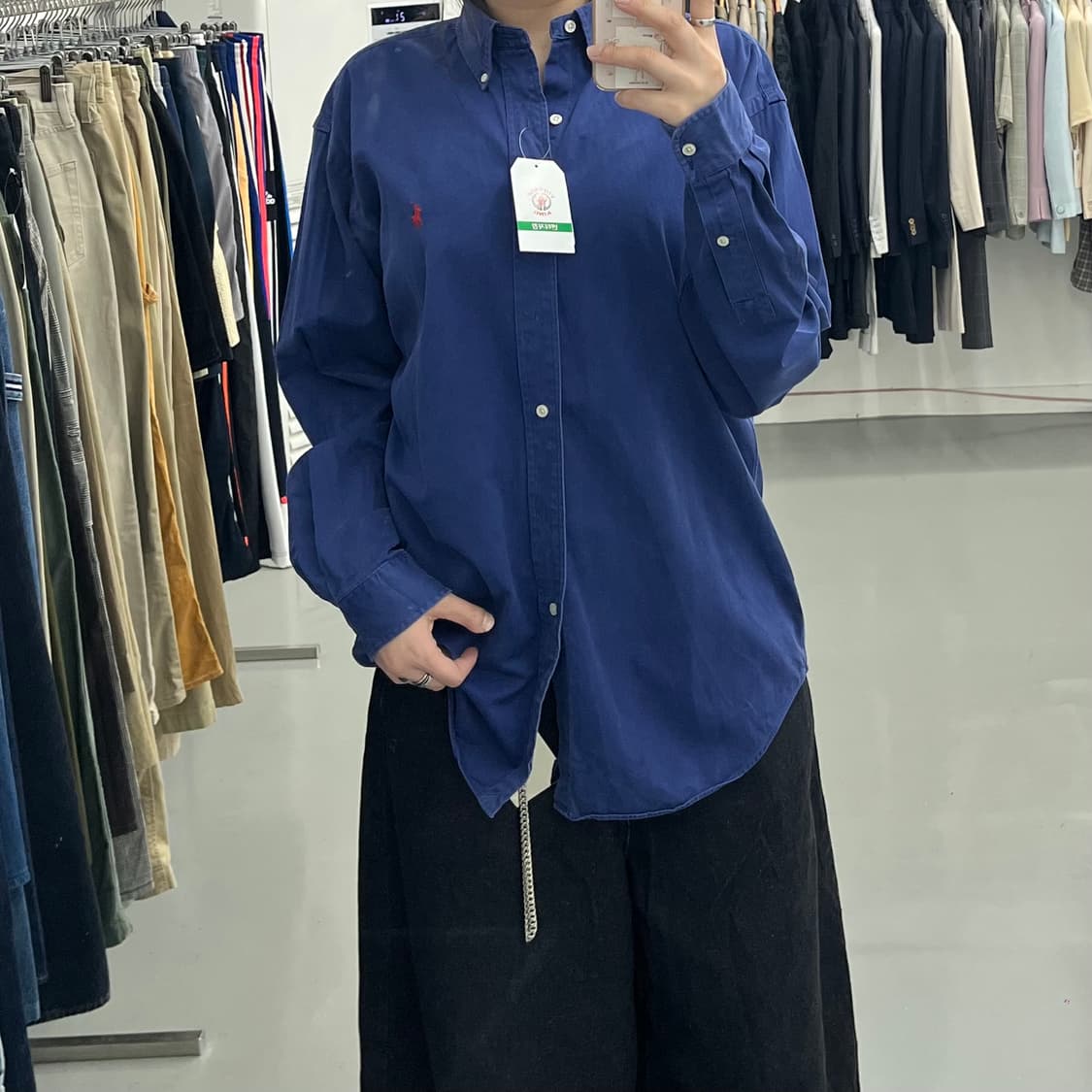 폴로 랄프로렌 네이비 긴팔 셔츠 상품이미지2