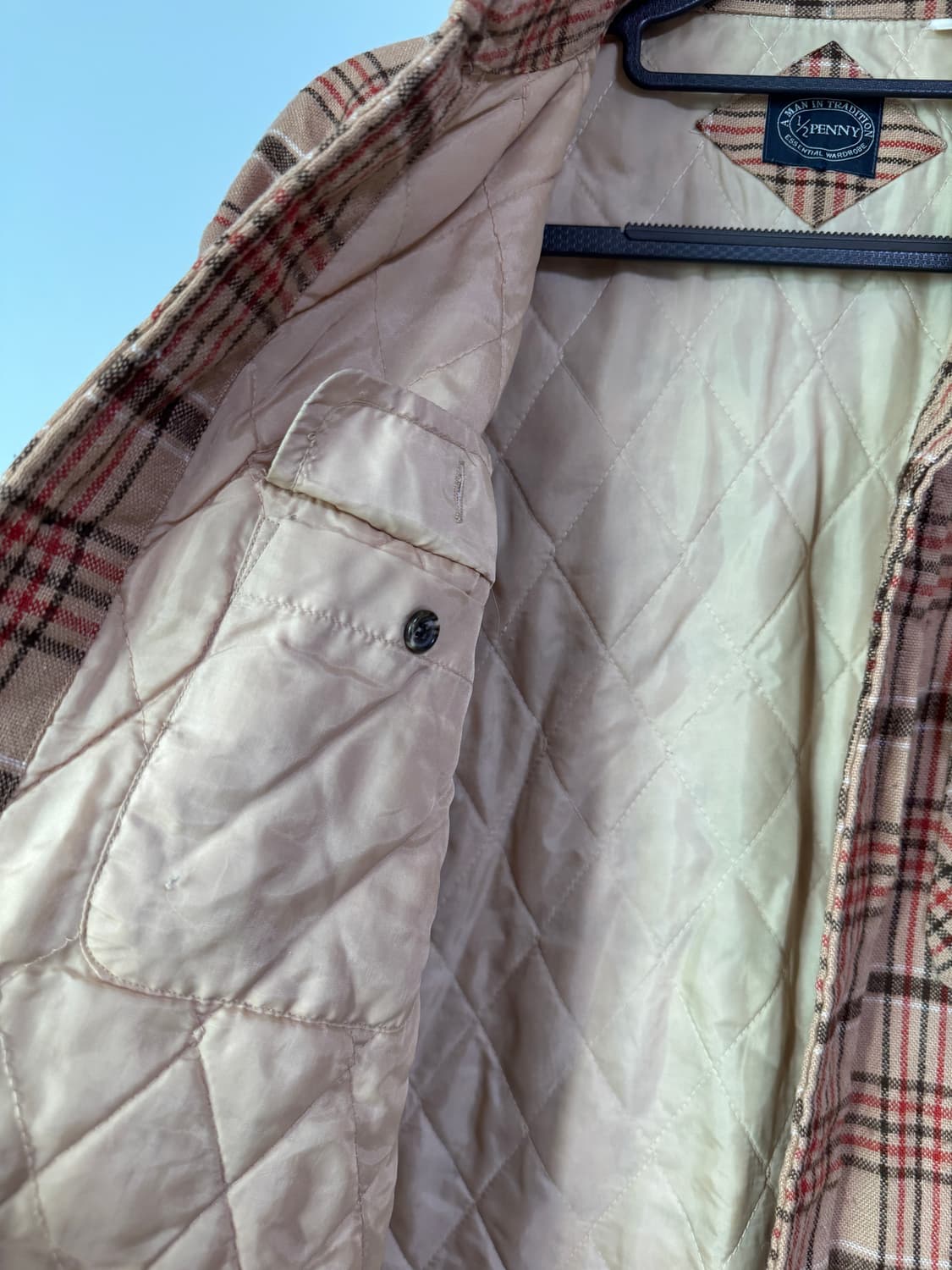 1/2 penny 패딩 체크 셔츠 L 상품이미지7