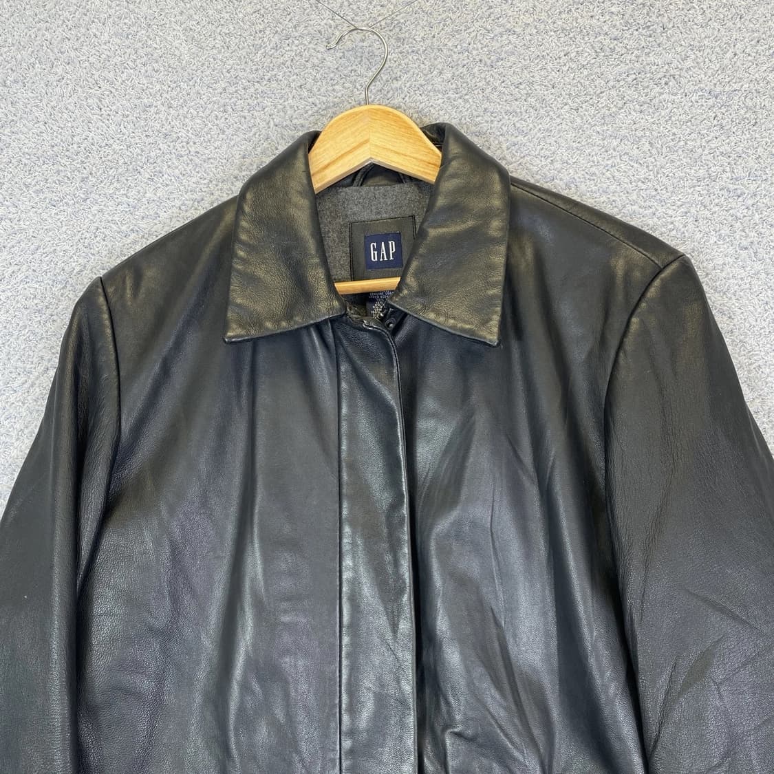 [M] 00'S OLD GAP 올드갭 레더 카코트 블랙 상품이미지2