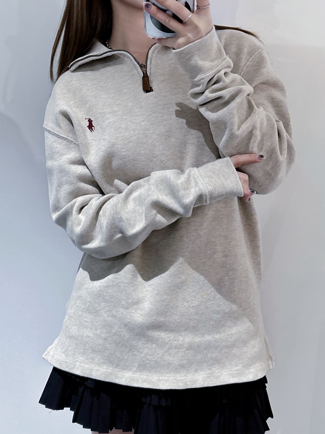 폴로랄프로렌 베이지 포니 니트 반집업 상품이미지3