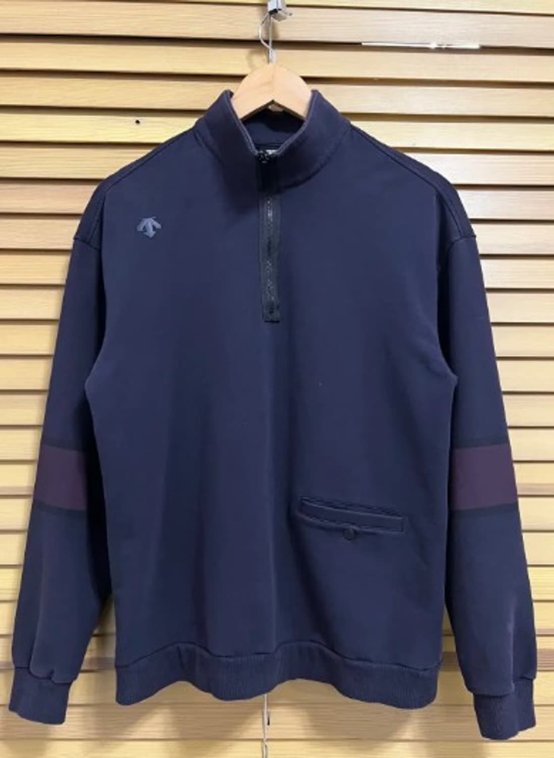 데상트골프 남성 네이비 반집업티셔츠 95 상품이미지2