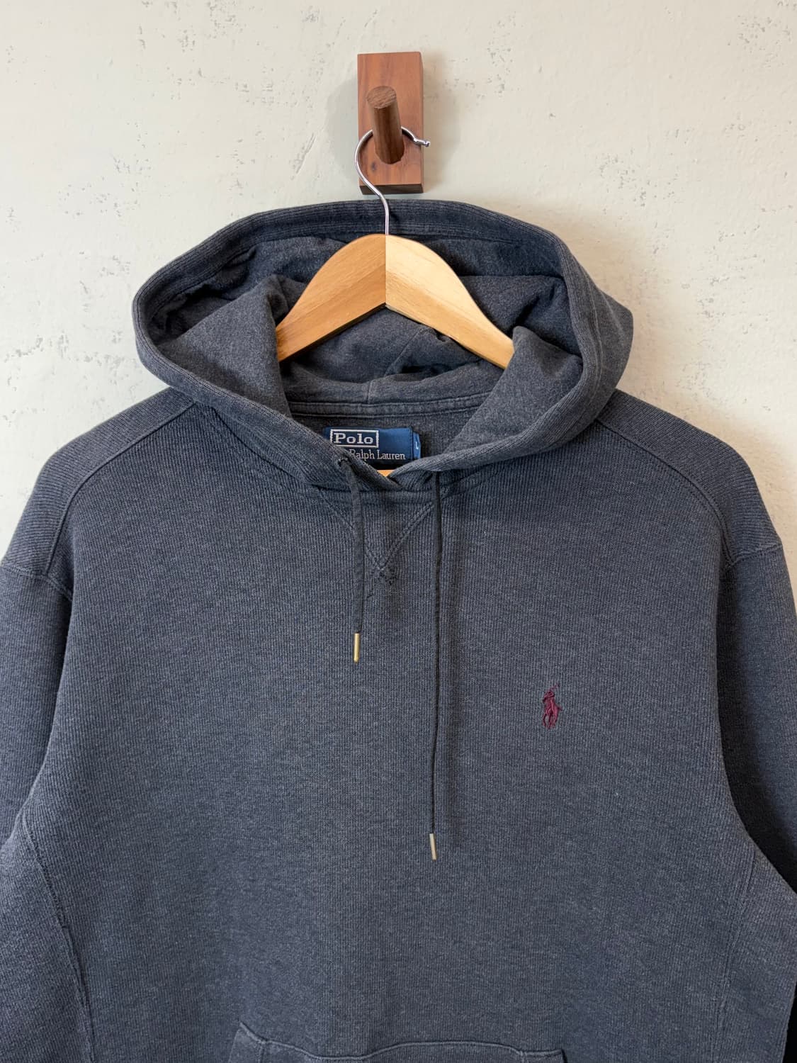폴로랄프로렌 빈티지 니트 후드티 그레이 상품이미지4