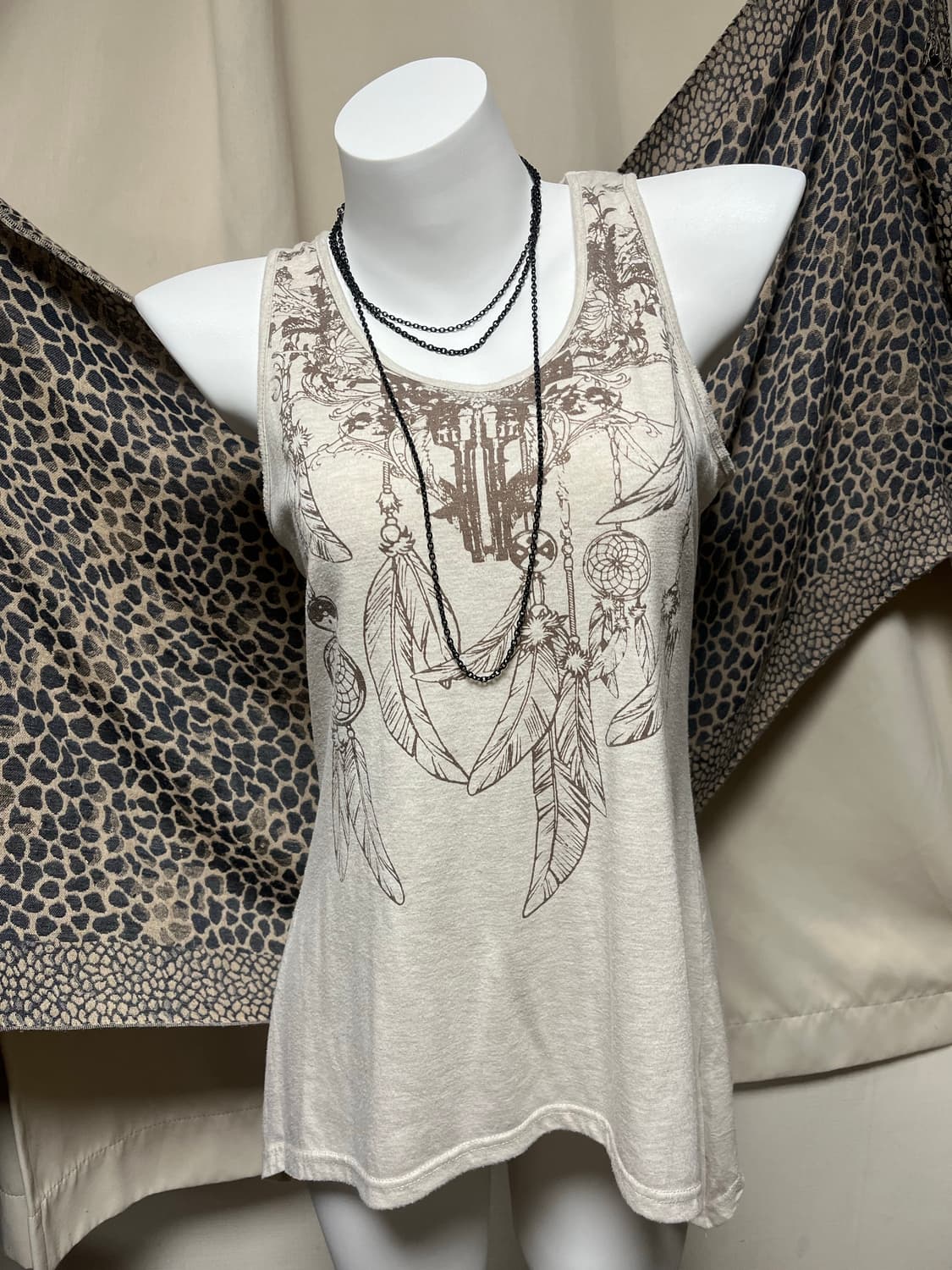 Asymmetric 오리엔탈 슬리브리스 탑 상품이미지2