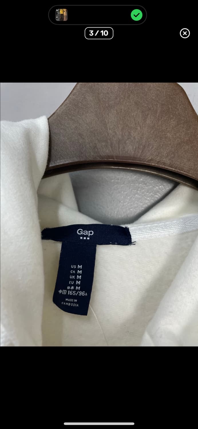 갭 로고 화이트 후드집업 A3255 상품이미지3