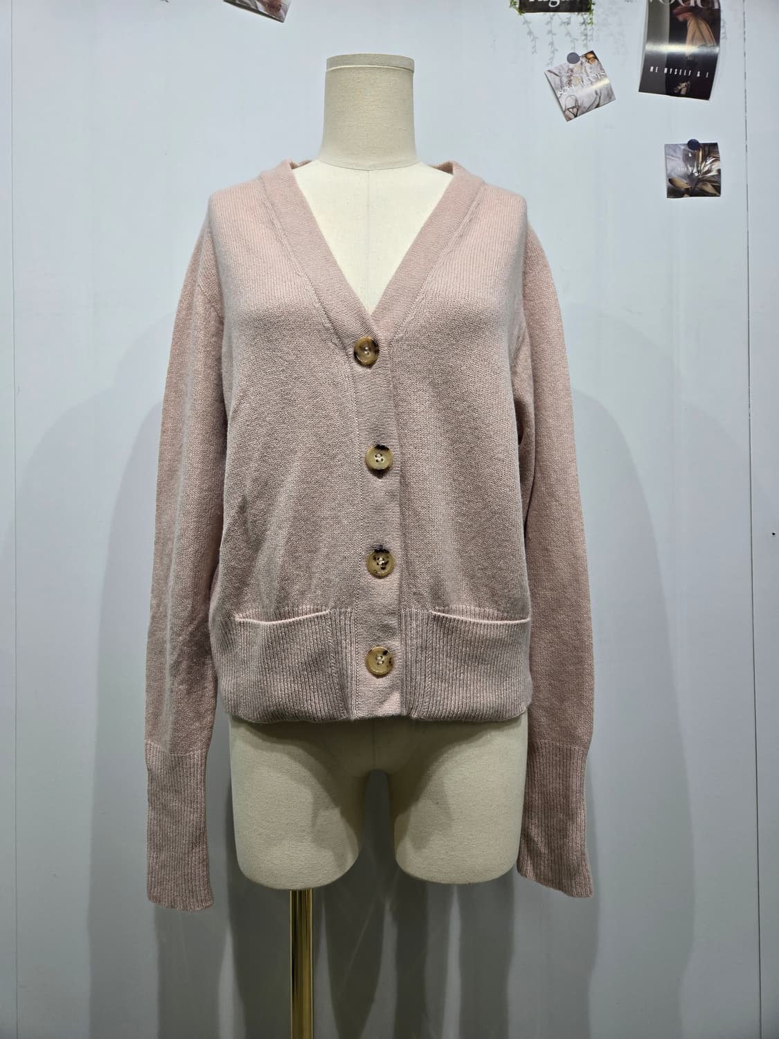 마가렛 호웰 핑크색 브이넥 가디건 상품이미지1