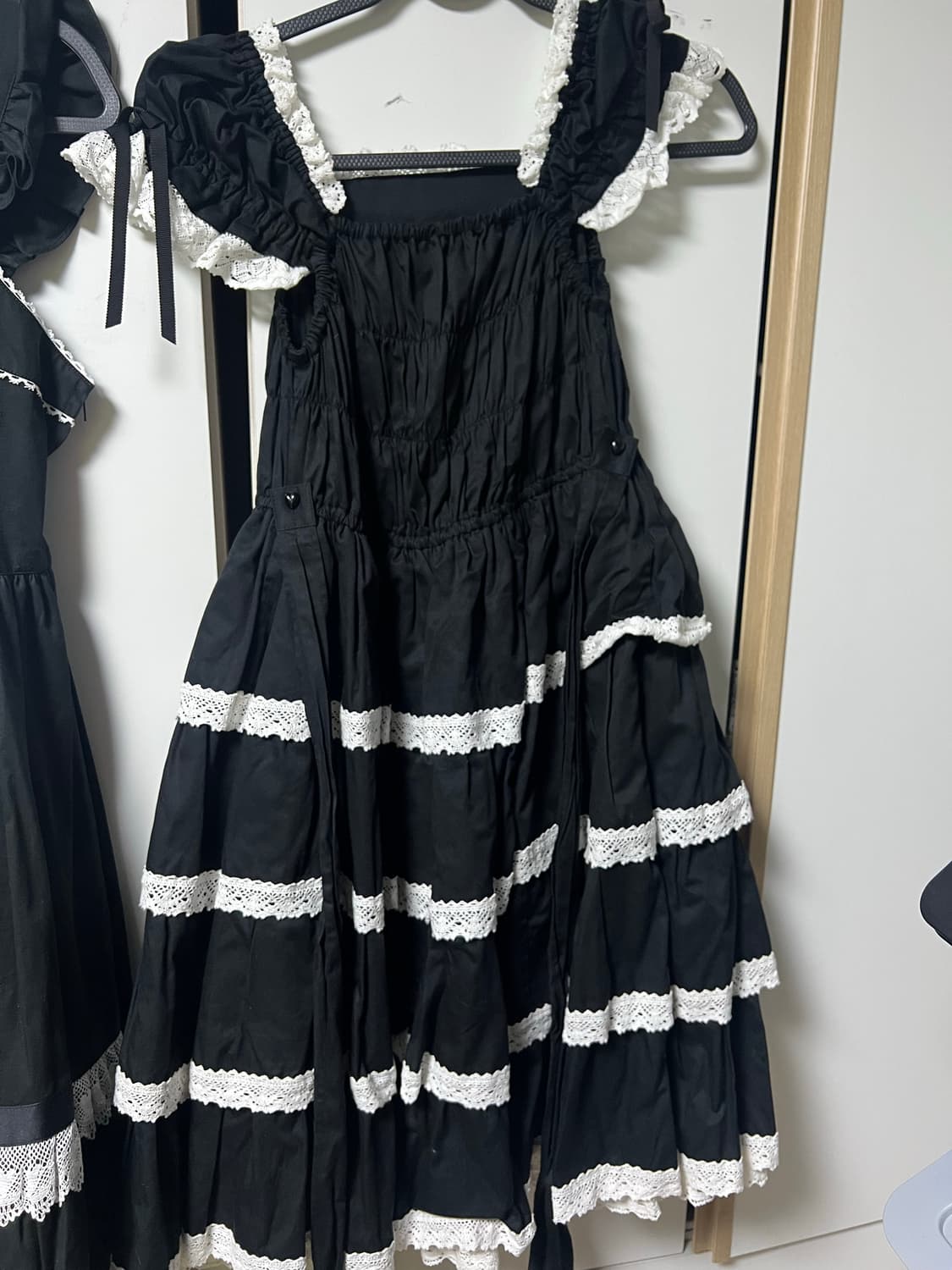 베이비 더 스타 리본밀키슈가 jsk 흑x백 상품이미지4