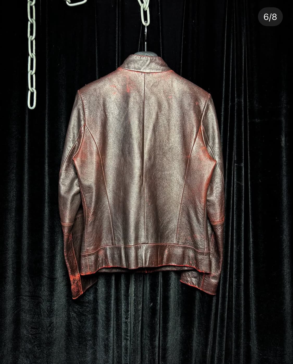 red washed leather jacket 상품이미지2