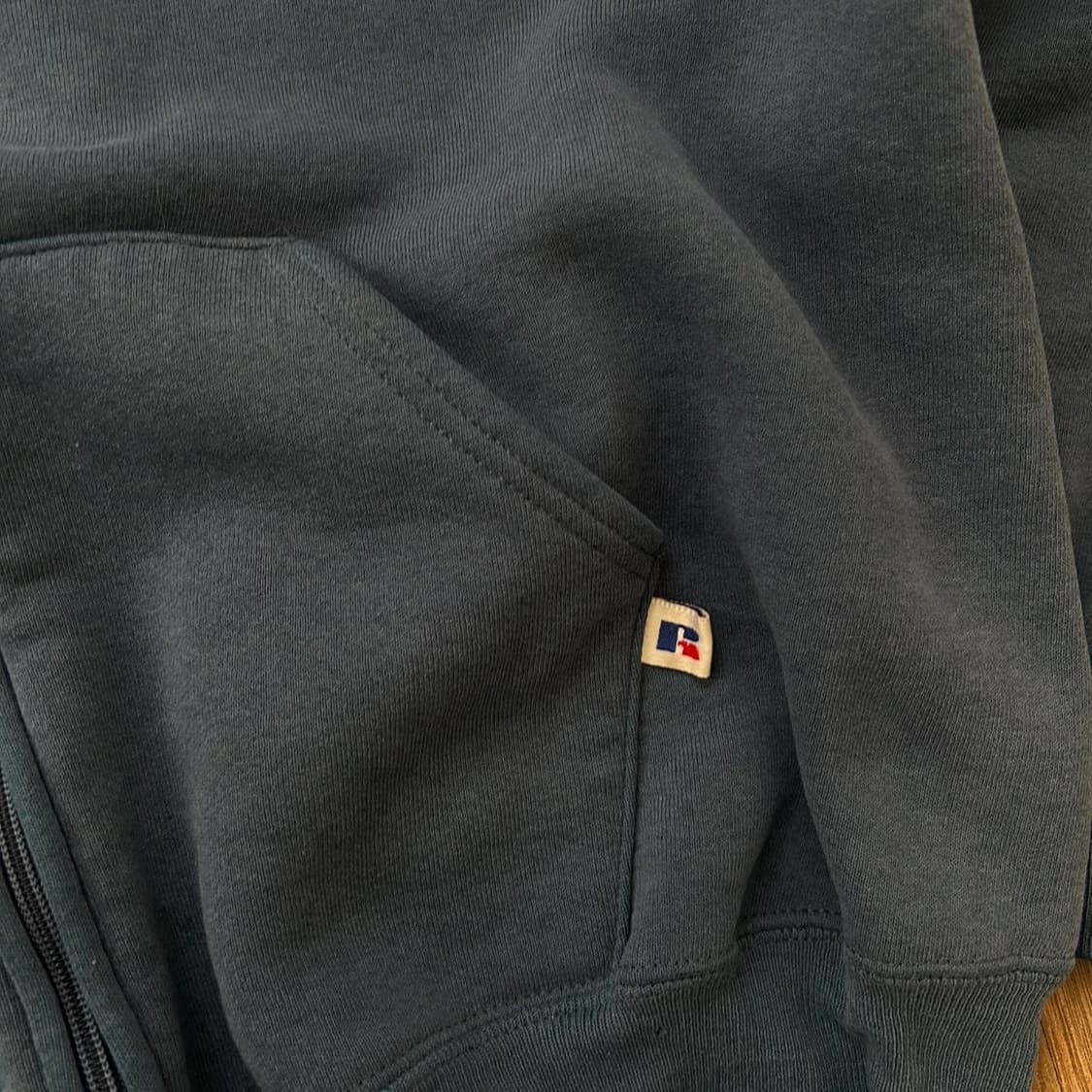 90s 러셀 애슬레틱 페이드 후드집업 네이비 상품이미지3