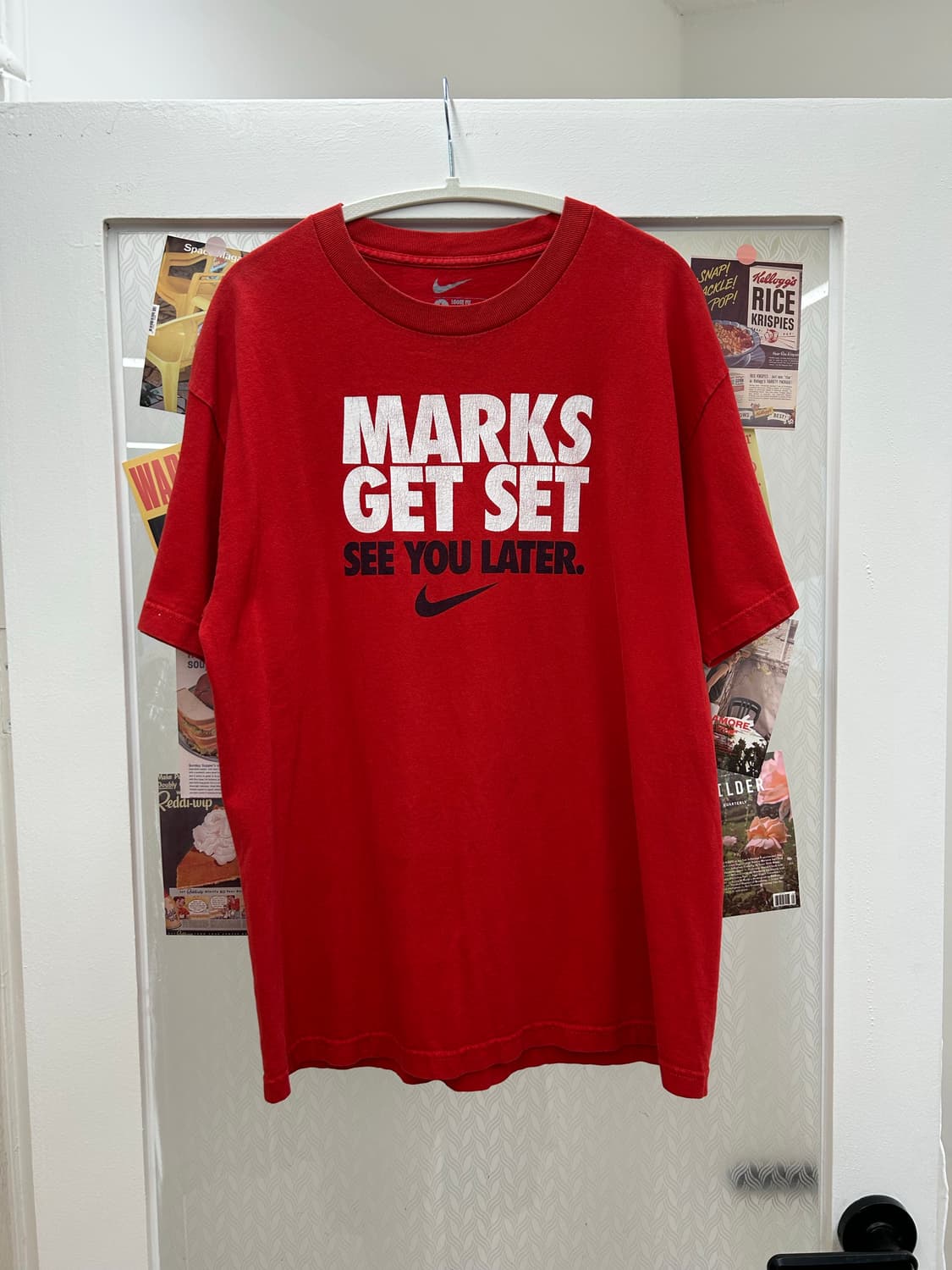 [L] 00's 나이키 MARKS GET SET 그래픽 반팔티 레드 상품이미지2