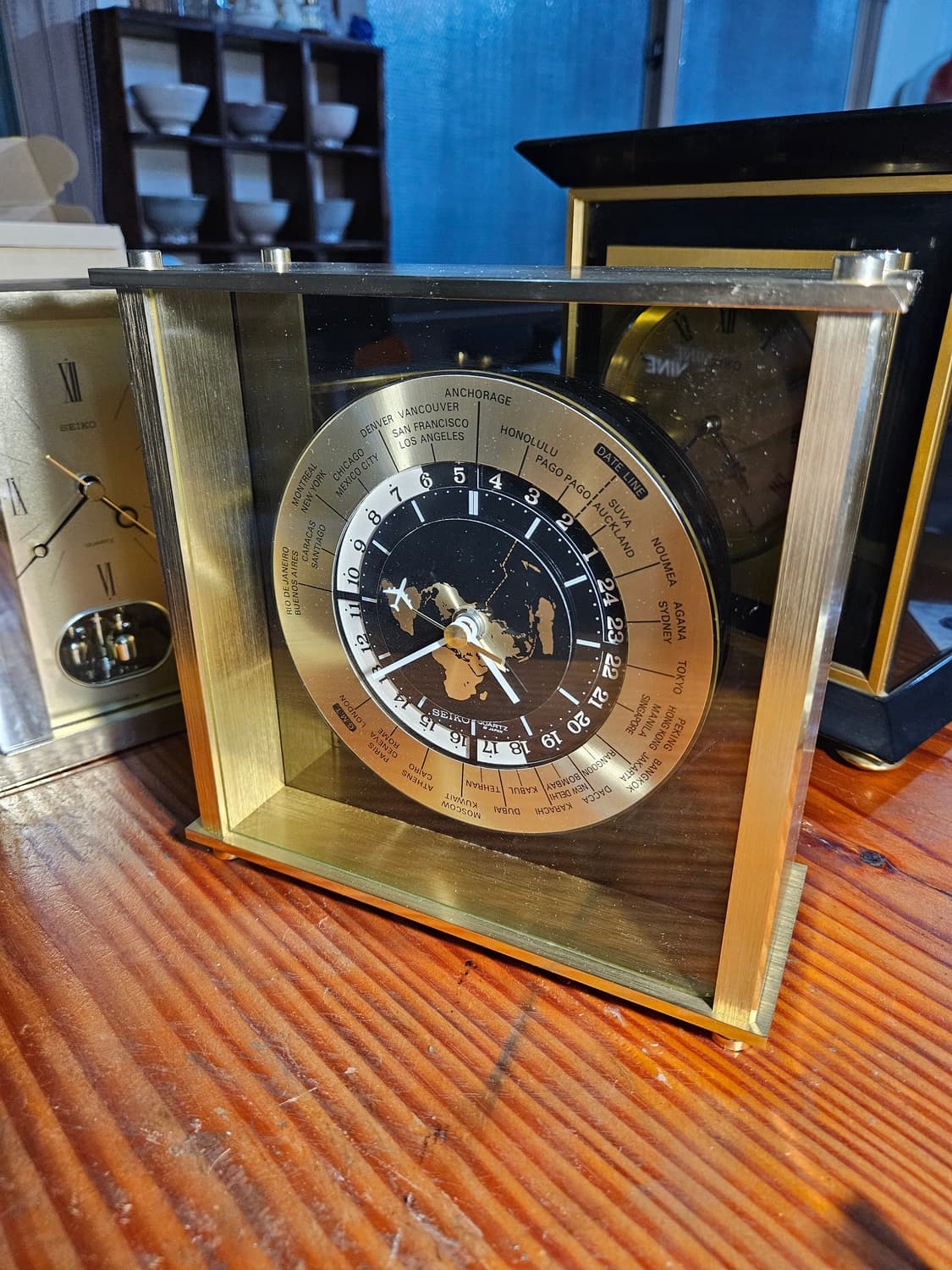 황동 제작, seiko 세이코  월드타임 빈티지 탁상시계 상품이미지1