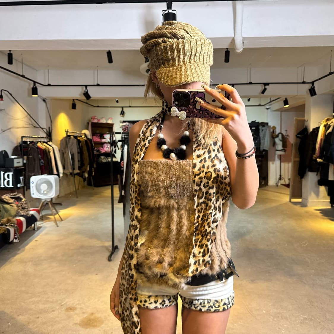 MA*RS SUGARGLOSS 레오파드 퍼 숏츠 상품이미지5