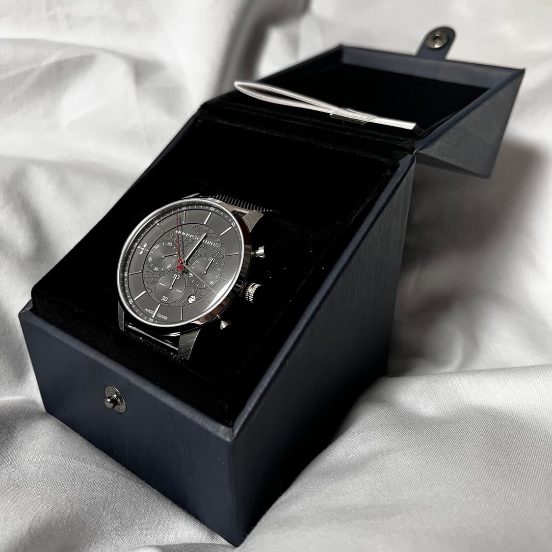 넘버나인x엔젤클로버 뮤직노트 실버 스트랩 워치 상품이미지1