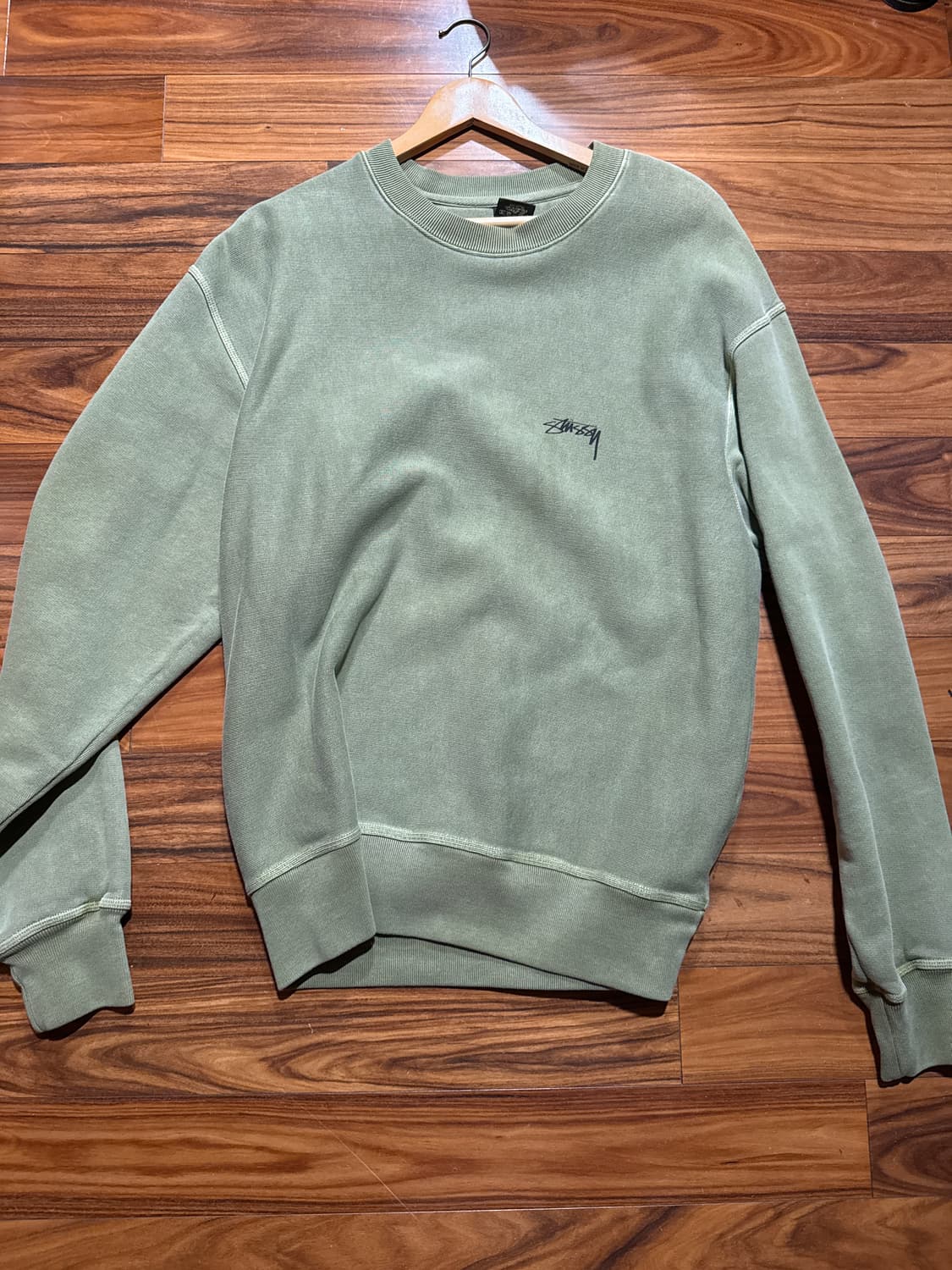 스투시 워시드 그린 맨투맨 (M)  상품이미지1