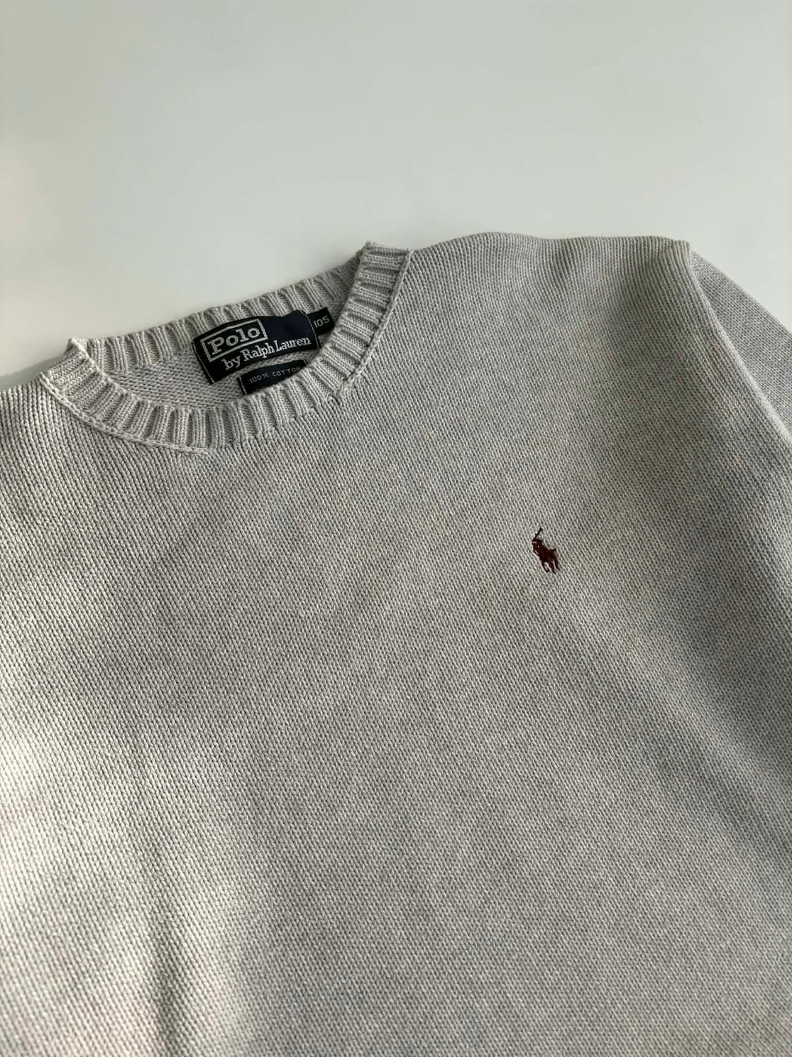 [105] 폴로 랄프로렌 그레이 코튼 크루넥 니트 스웨터 상품이미지6