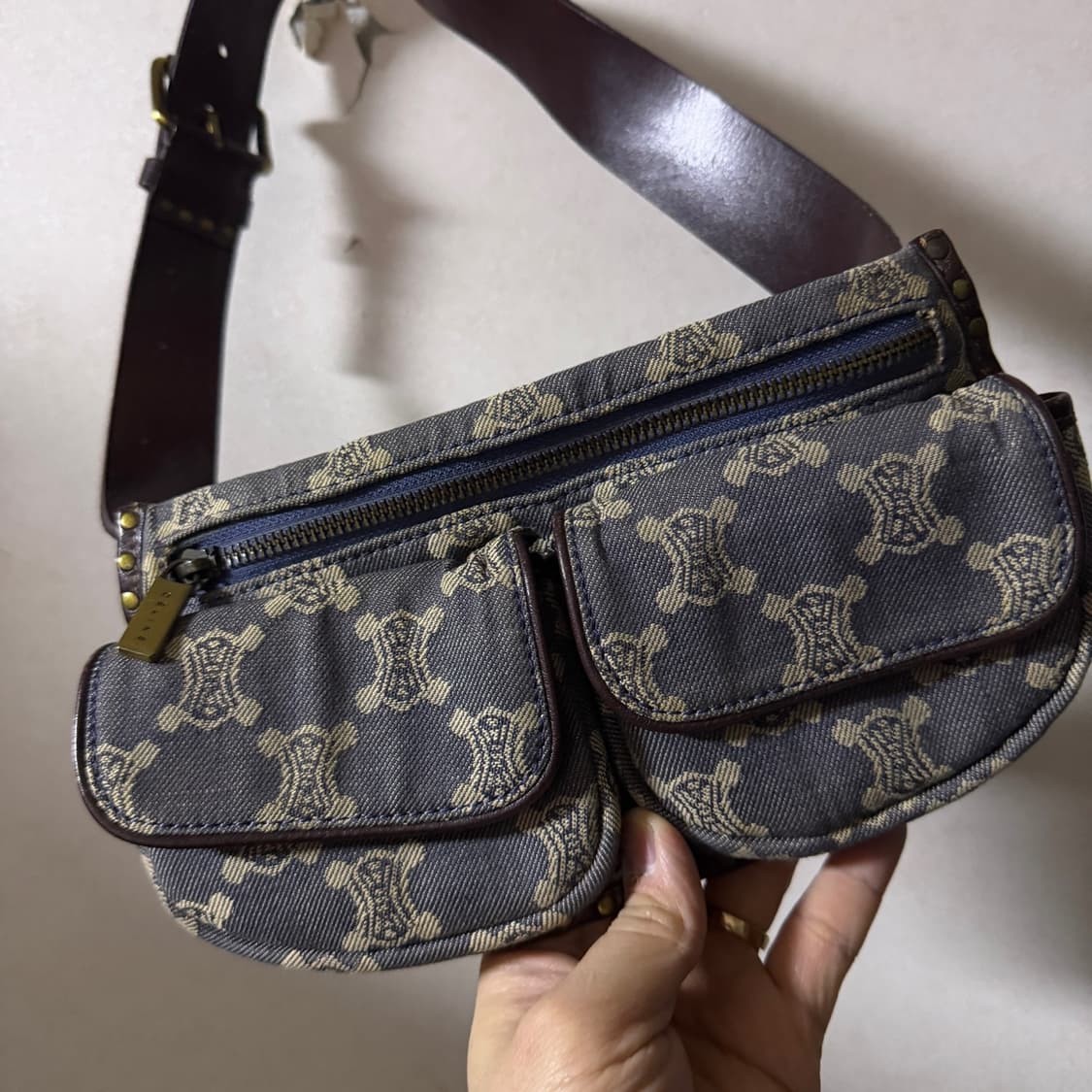 빈티지 셀린느 데님 트리오페 벨트백 상품이미지2