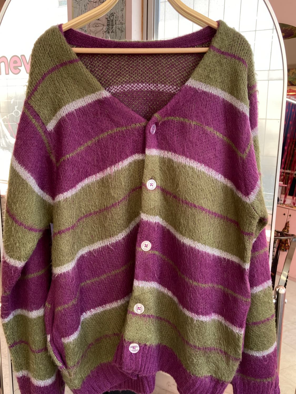 에스닉 배색 스트라이프 가디건 상품이미지2