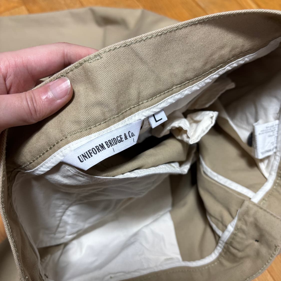 L 유니폼브릿지 베이지 와이드 치노팬츠 상품이미지3