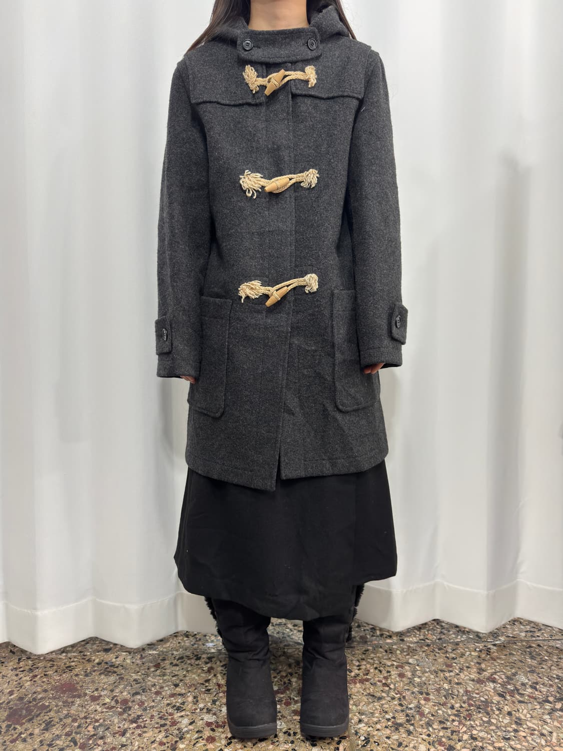 midwest homme duffle wool hood coat 상품이미지2