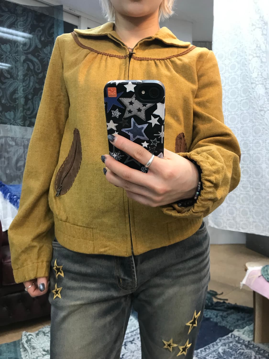 INVU 여성 엘보패치 카라자켓  상품이미지2