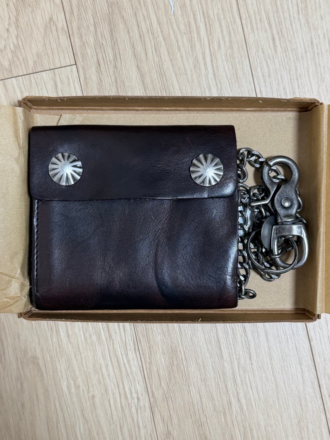 RRL 콘초 체인 레더월렛 상품이미지3