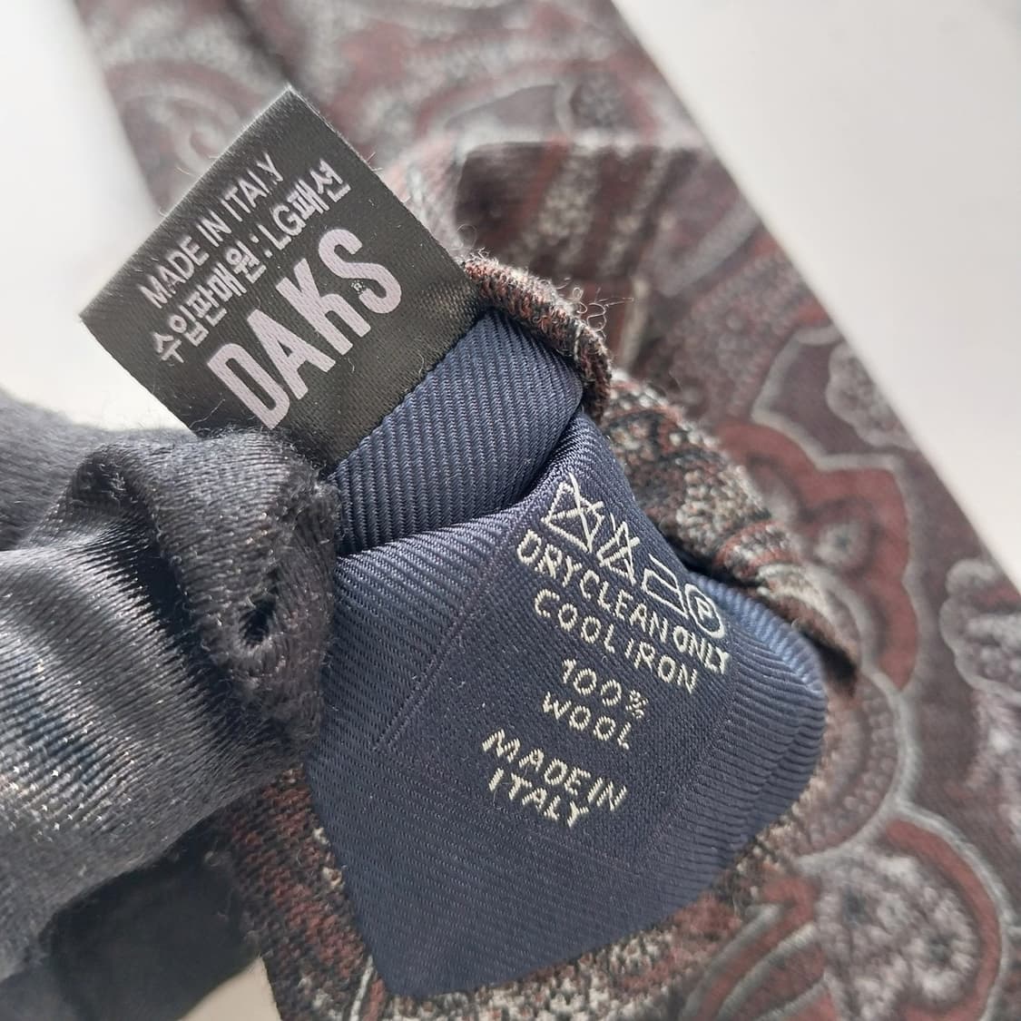 파올로 알비짜티 울 브라운 페이즐리 넥타이 8.8cm A+등급 K1280 상품이미지10