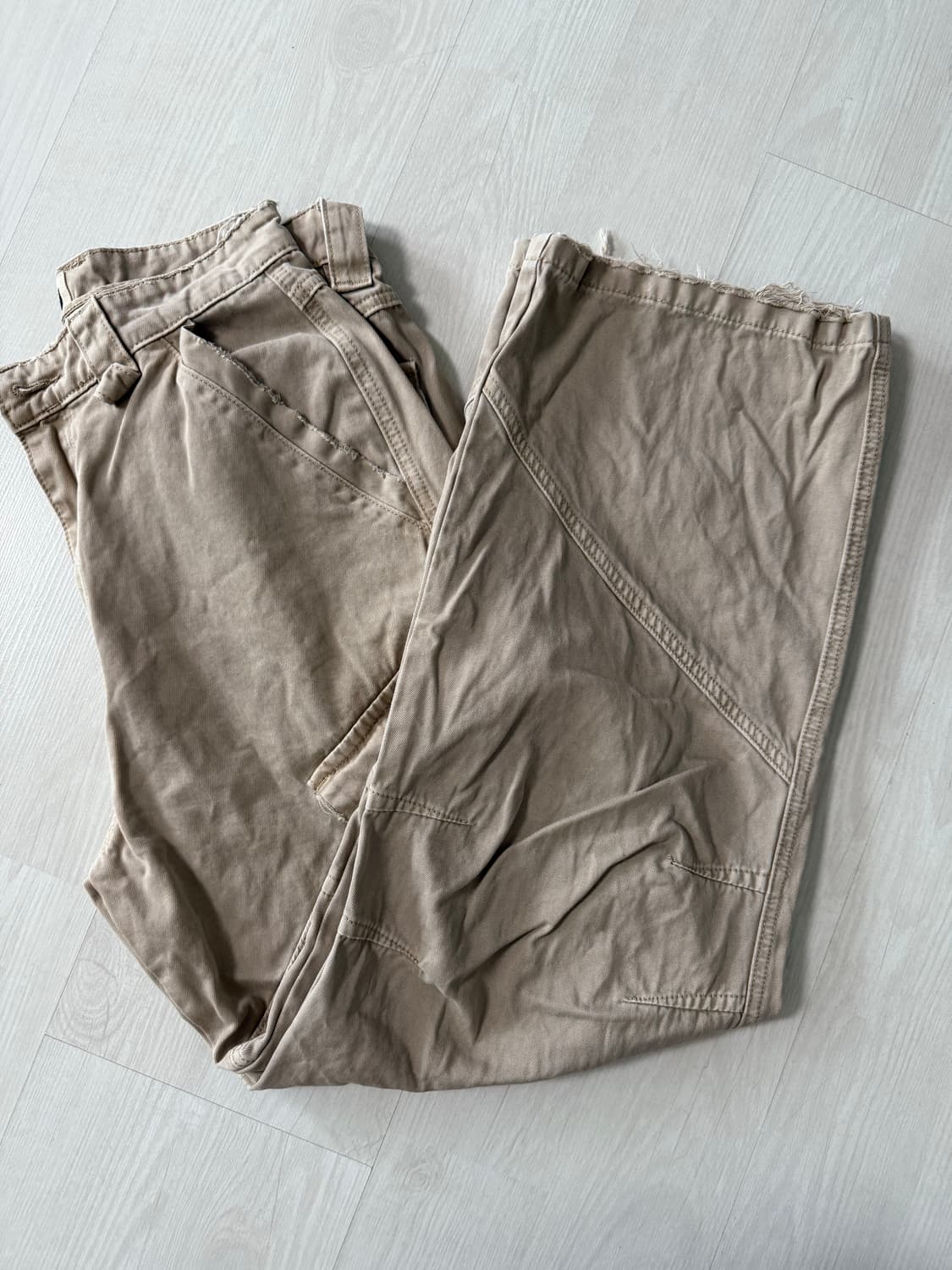 보세 데미지 카고 면바지 베이지 상품이미지1