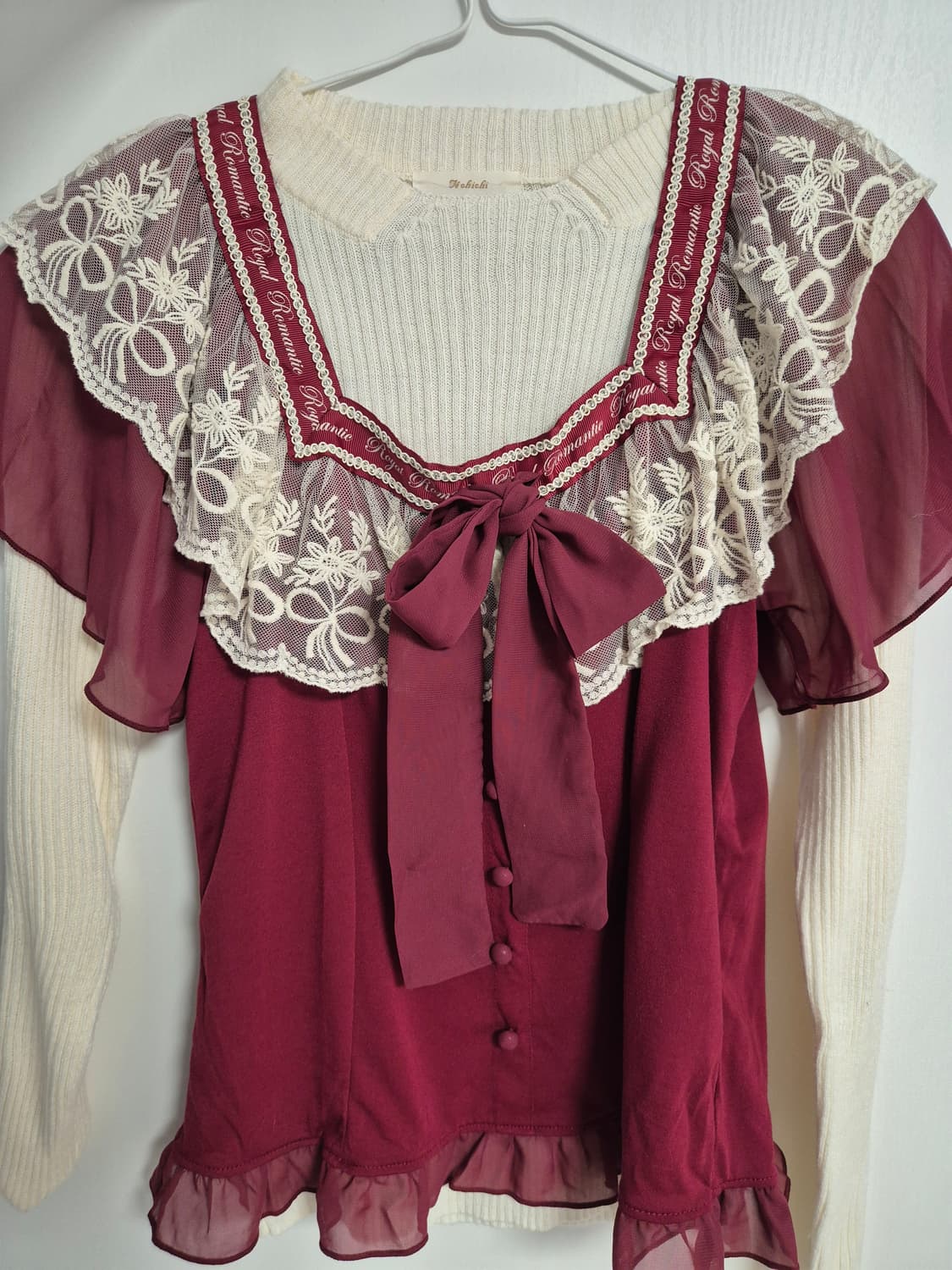 엑시즈팜 axes femme 레이스 리본 반팔 블라우스 상품이미지1