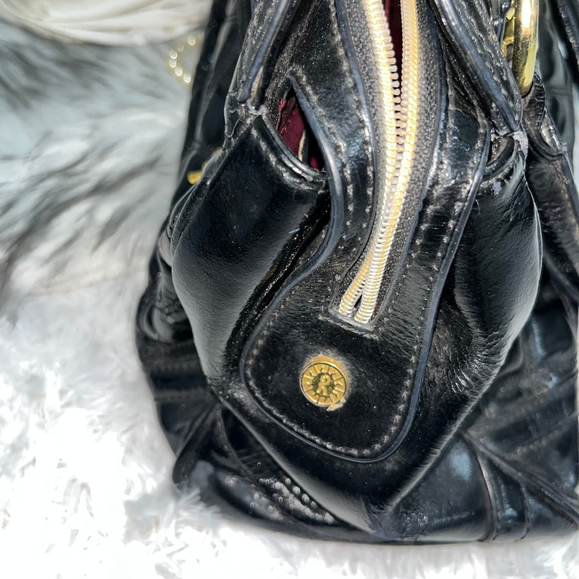 빈티지 퀄팅 글로시 토트백 상품이미지5