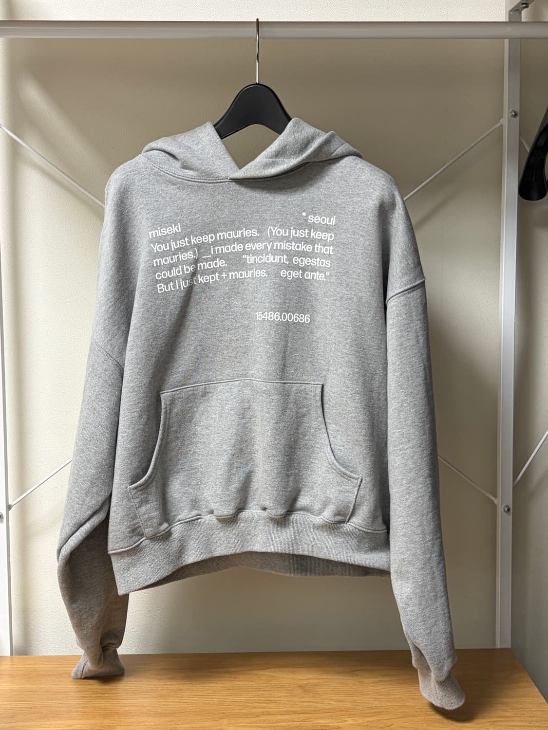 미세키서울 후드티 Quote sweat hoodie GREY 상품이미지2
