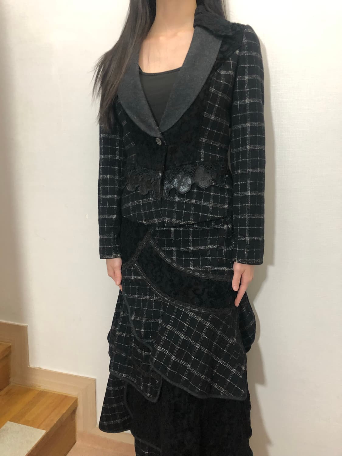 빈티지 블랙 프릴 셋업 상품이미지3