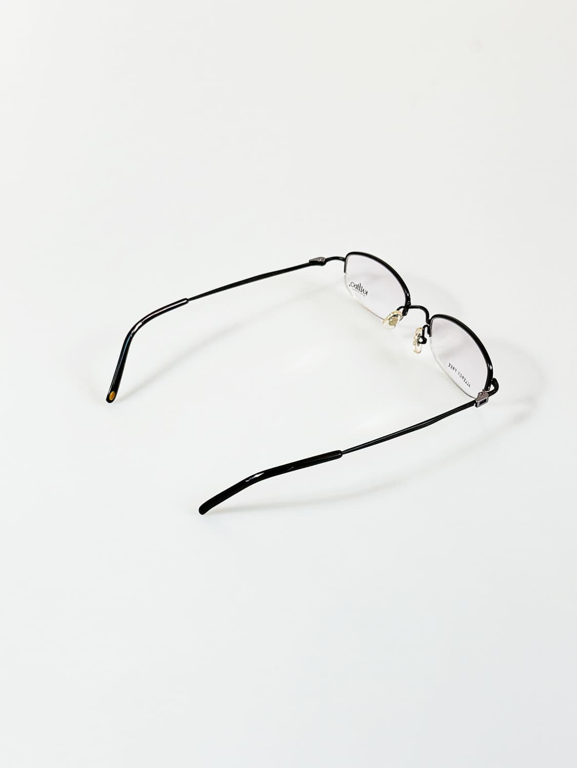 KALEIDO 블랙 반무테 스퀘어 메탈 빈티지 안경 상품이미지4