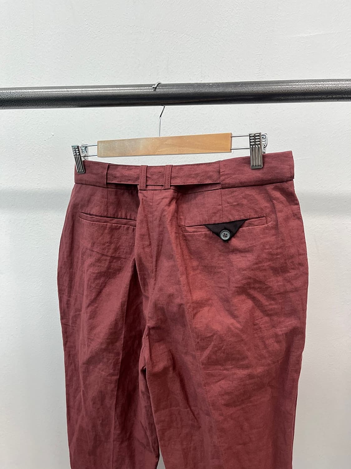 33-34) 랑방 버건디 벨티드 팬츠  상품이미지6