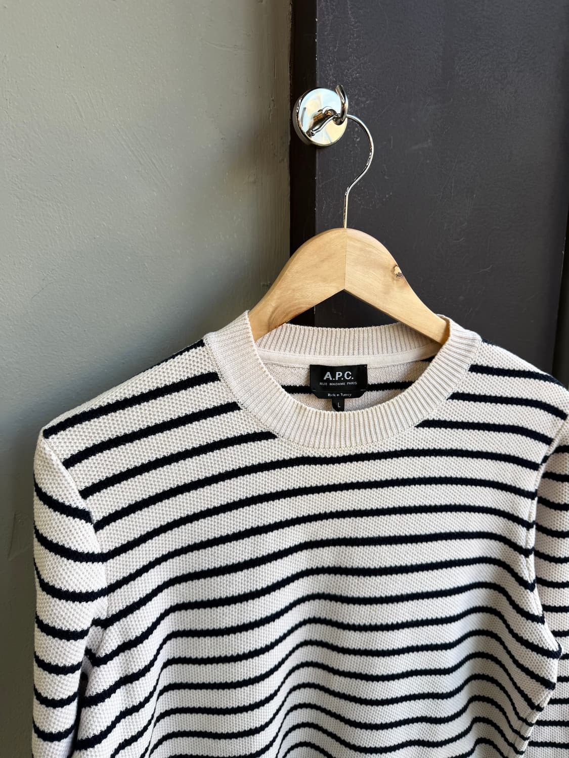 L/ 아페쎄 스트라이프 라운드 니트 상품이미지3