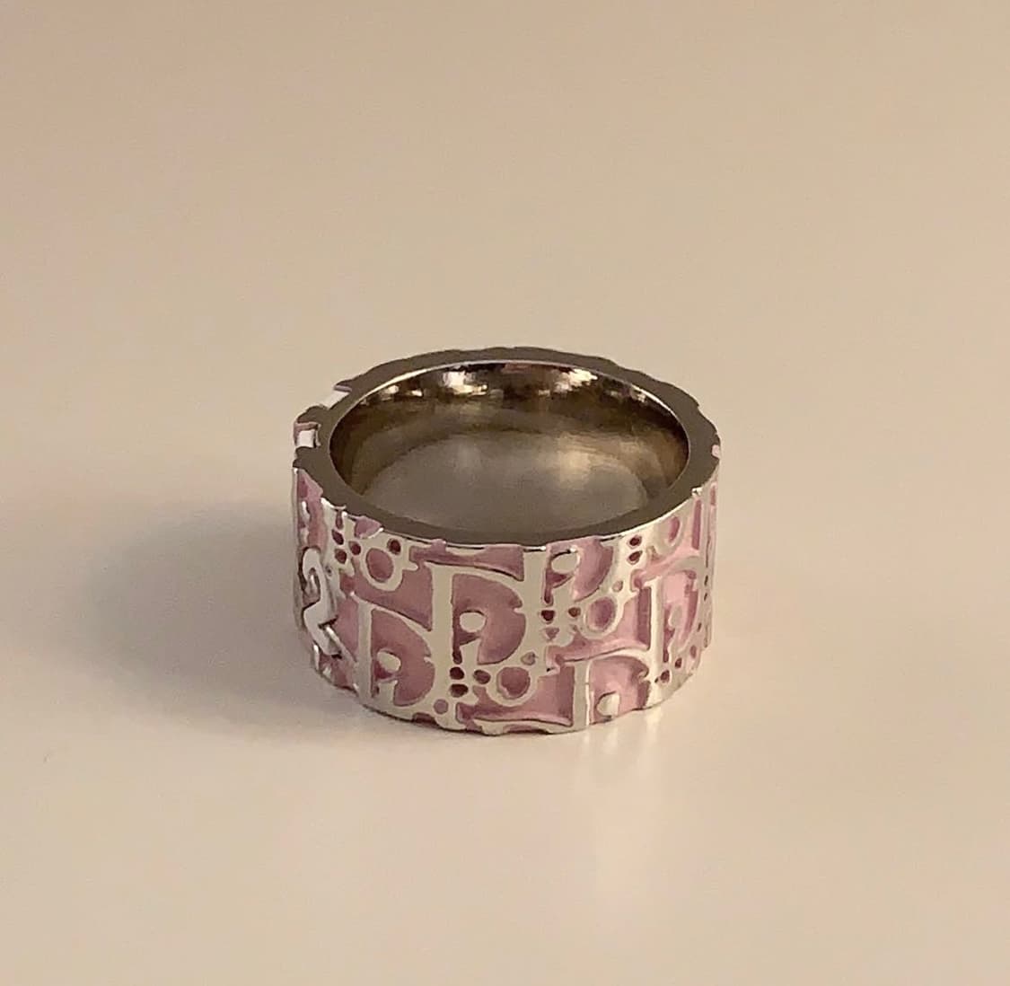vintage)Dior 디올 핑크 오블리크 반지 상품이미지4