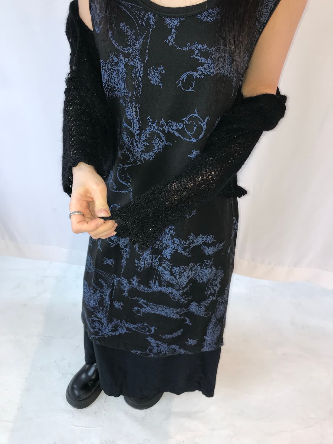 Kumikyoku 블랙 펄 니트 가디건 상품이미지4