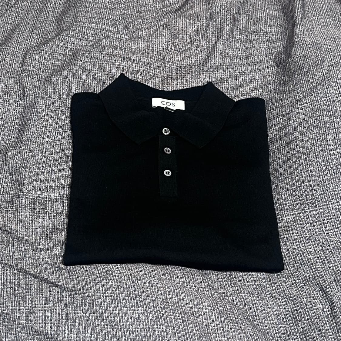 [L] 슬림 메리노 울 폴로 셔츠 블랙 상품이미지3