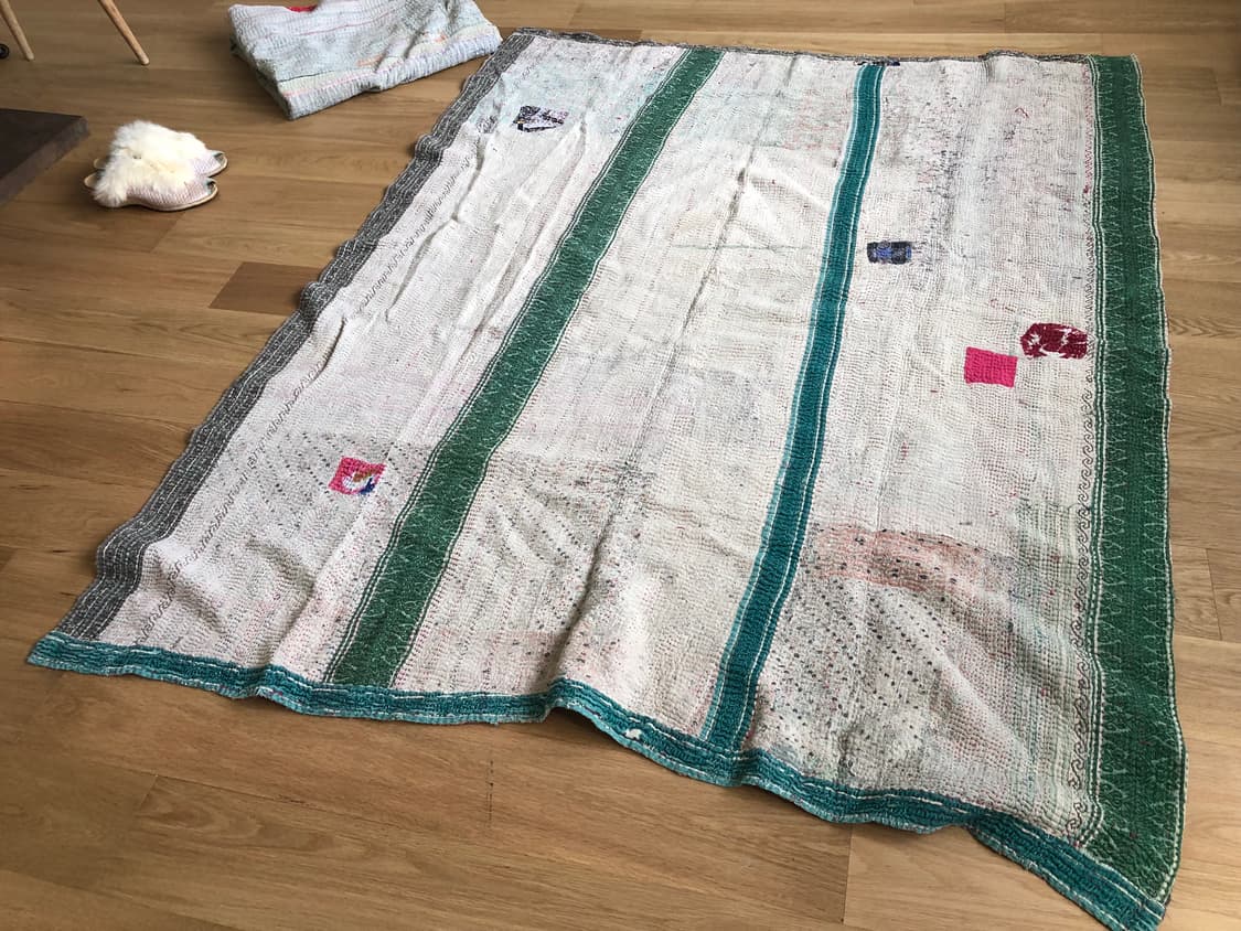 [직수입] 빈티지 인도 패브릭 커버렛 러그 이불 블랭킷 상품이미지1