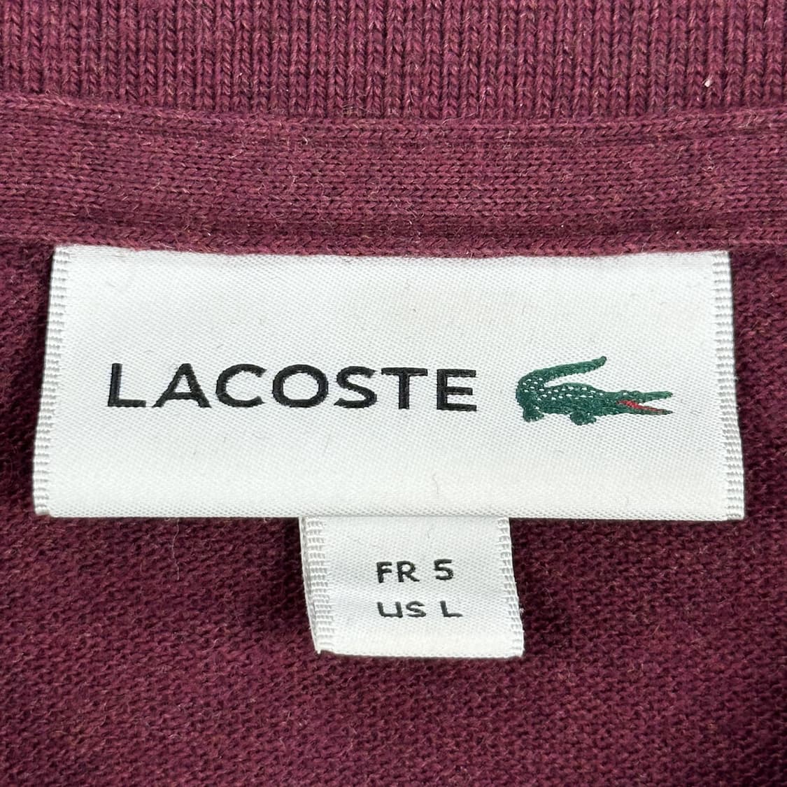 라코스테 크록 버건디 카라 긴팔티셔츠 (L) 상품이미지5