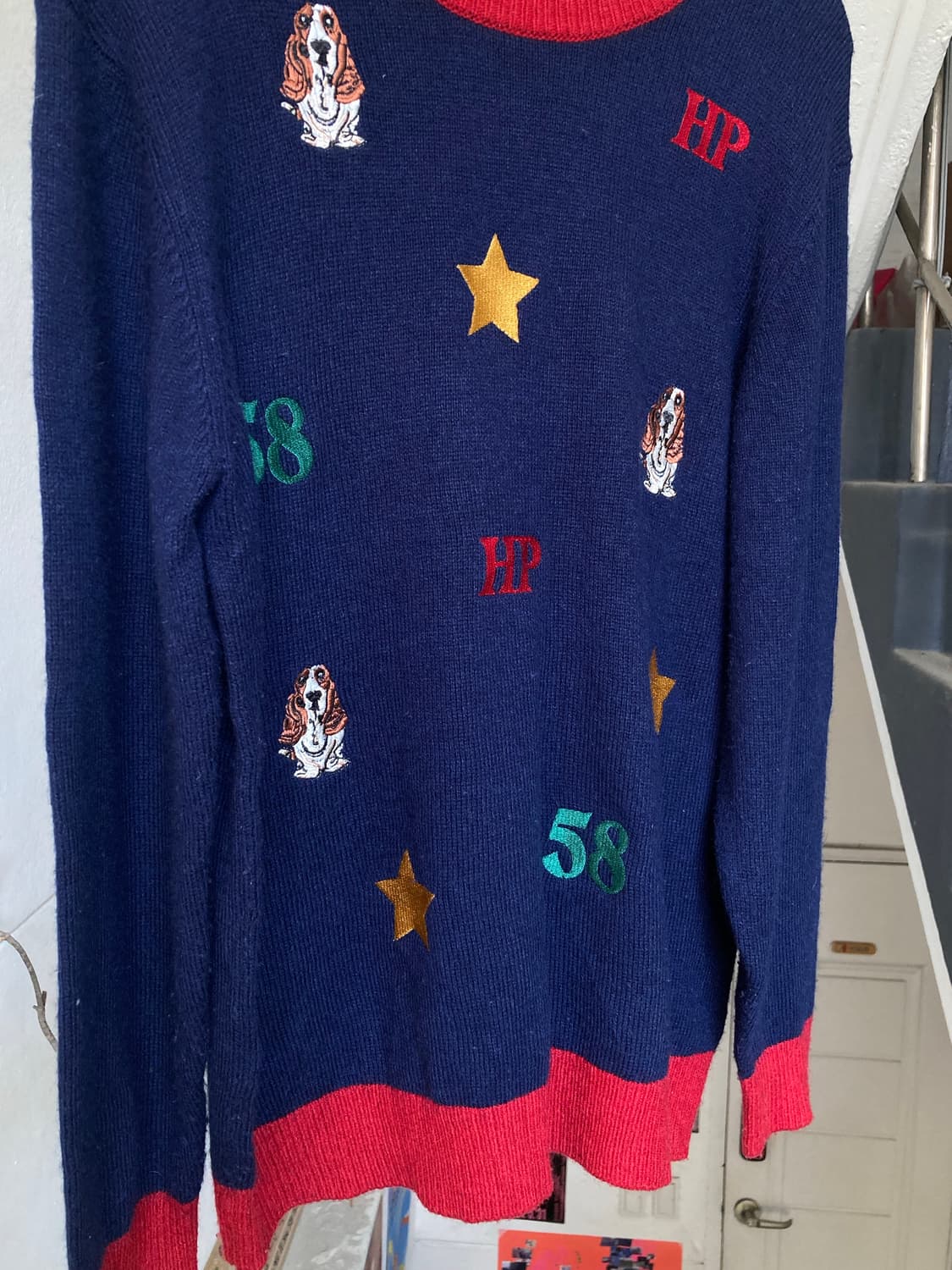 HUS PUPPY 네이비 패치 니트 상품이미지3