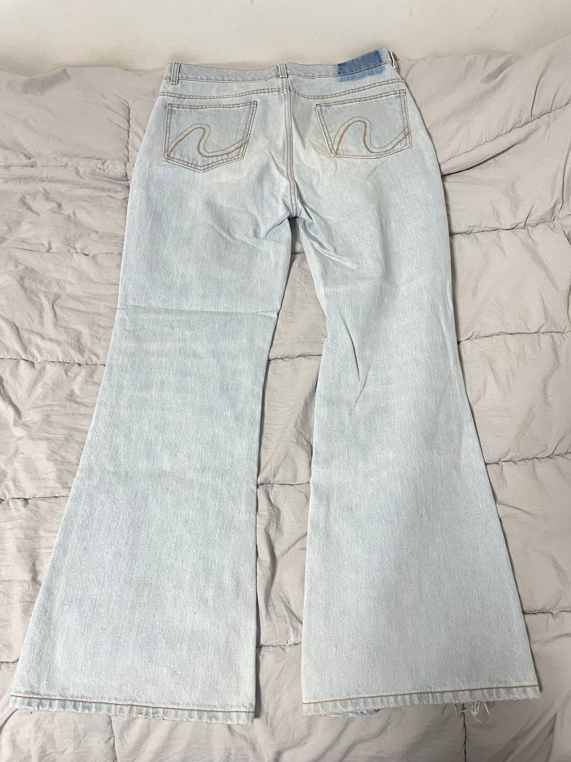 ERL 이알엘 디스트레스 플레어 데님 팬츠 XL 상품이미지4