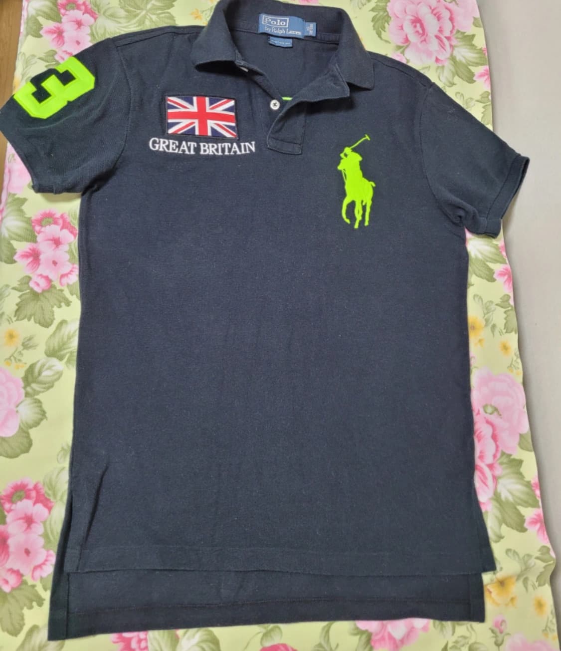 정품 폴로랄프로렌 영국국기 빅포니 블랙 반팔 XS 상품이미지1