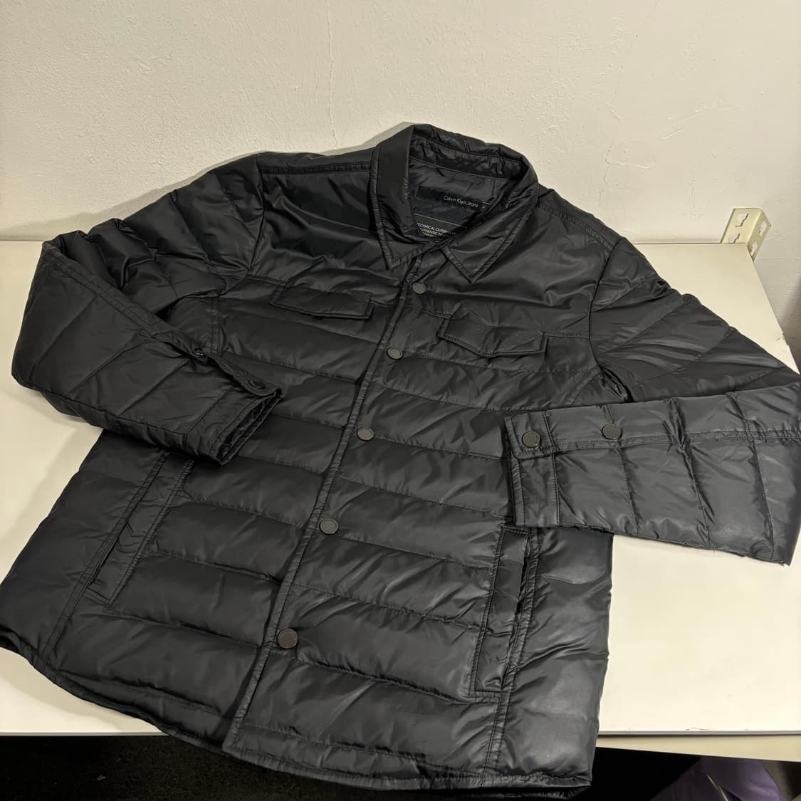 M 95 켈빈클라인 블랙 덕다운 패딩셔츠점퍼 상품이미지3