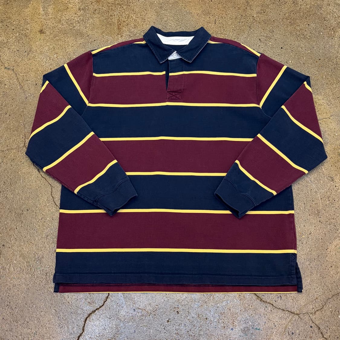 00s 미국 빈티지 엘엘빈 스트라이프 헤비코튼 럭비티 상품이미지1