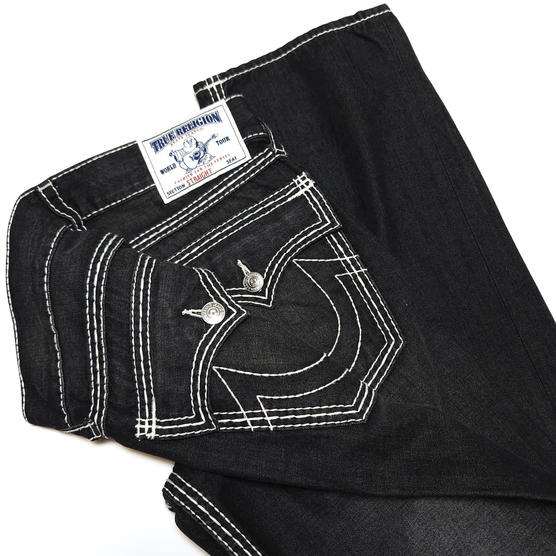 트루릴리전 월드투어 스티치 블랙진 데님 팬츠 상품이미지6